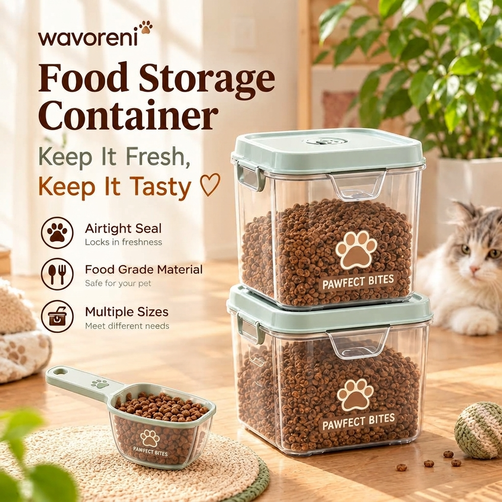 Wavoreni® PAWFECT BITES™ Airtight Pet Food Storage Container