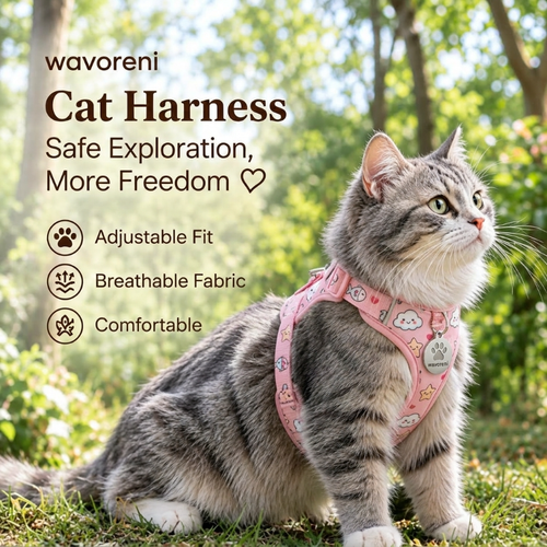 Wavoreni® Cloudscape Secure-Fit Cat Harness Set