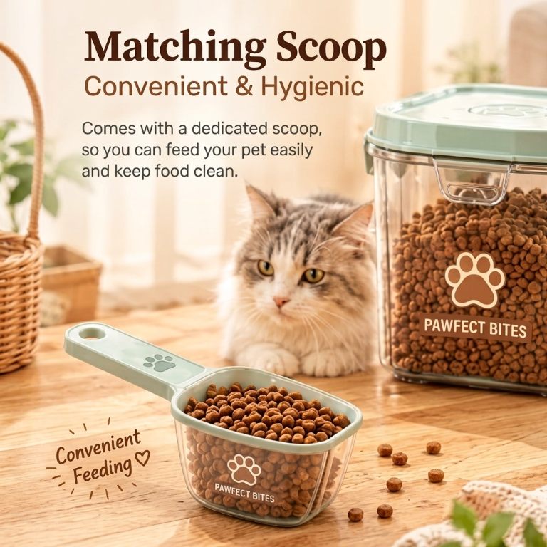 Wavoreni® PAWFECT BITES™ Airtight Pet Food Storage Container