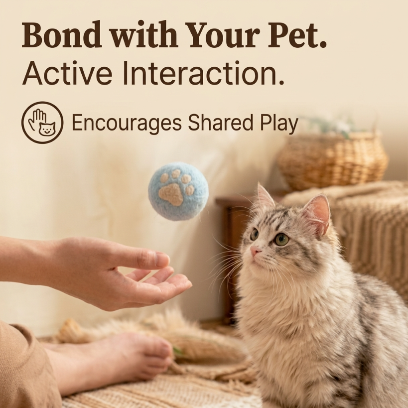 Wavoreni® Premium Plush Paw Cat Balls - Interactive Play Set