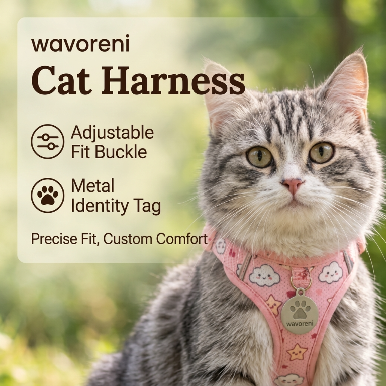 Wavoreni® Cloudscape Secure-Fit Cat Harness Set