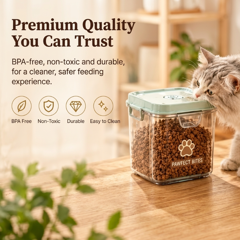 Wavoreni® PAWFECT BITES™ Airtight Pet Food Storage Container