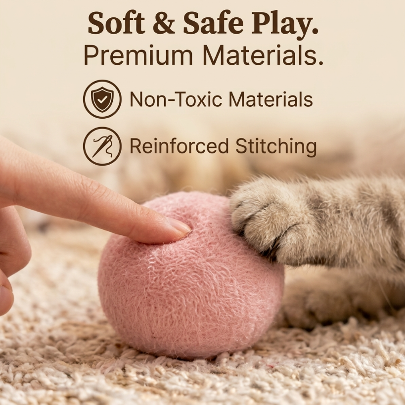 Wavoreni® Premium Plush Paw Cat Balls - Interactive Play Set