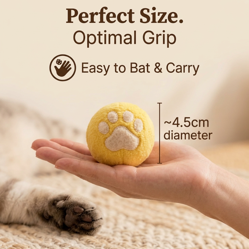 Wavoreni® Premium Plush Paw Cat Balls - Interactive Play Set