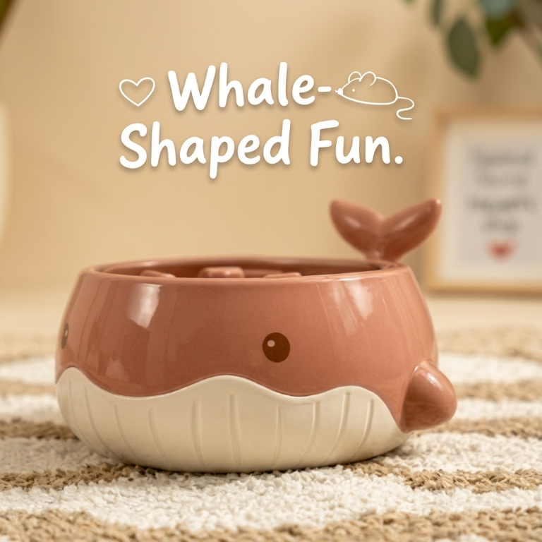 Wavoreni® Whale Slow Feeder Cat Bowl