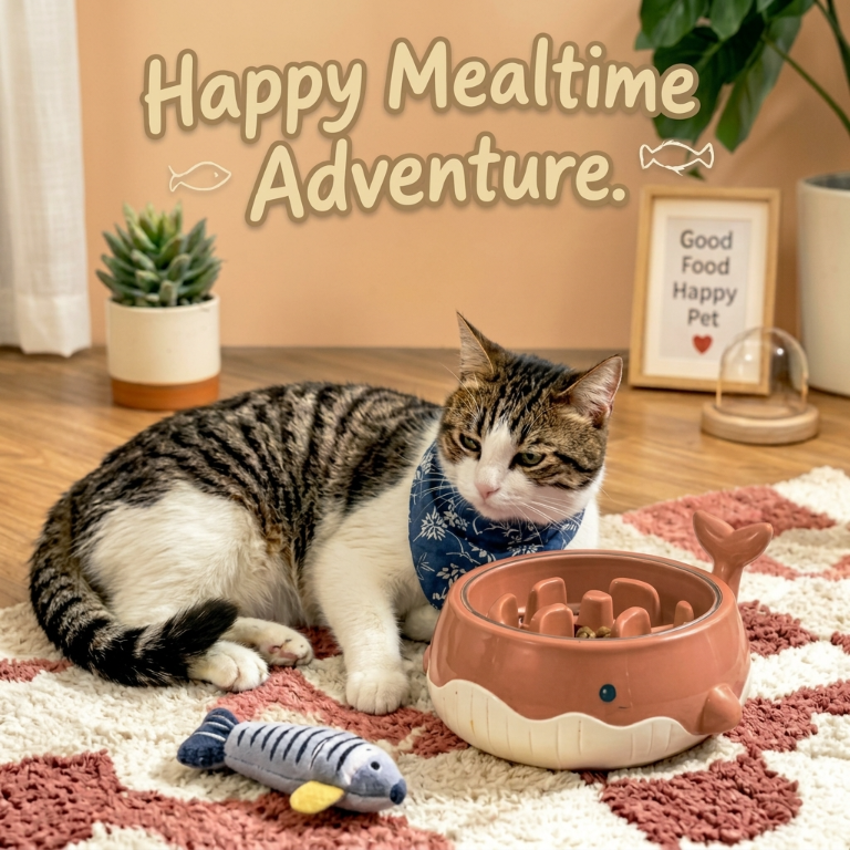 Wavoreni® Whale Slow Feeder Cat Bowl